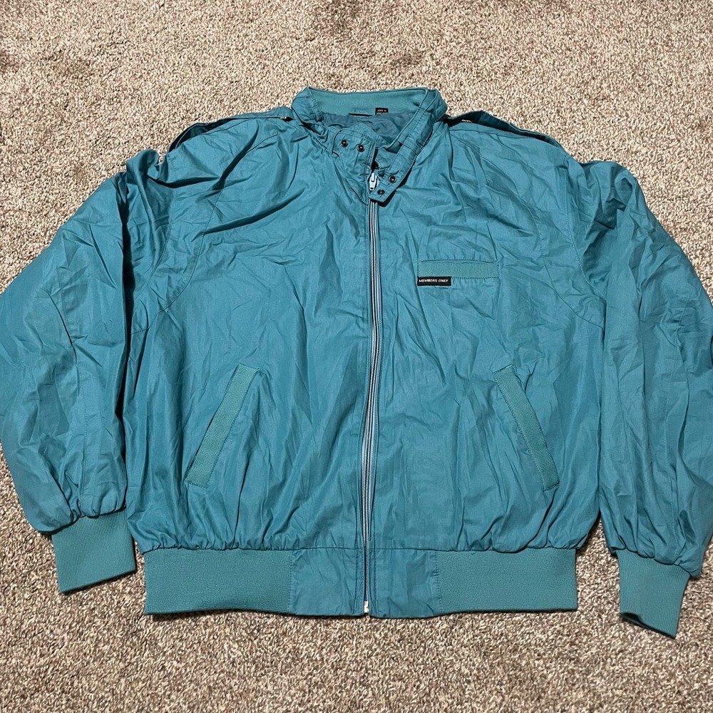 Members Only Teal Windbreaker Jacket
